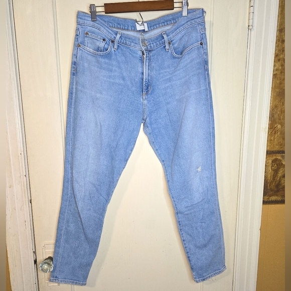 Agolde Sofie  Mid-rise Ankle Airtime Distressed Raw Hem Jeans Size 36" - Picture 1 of 15